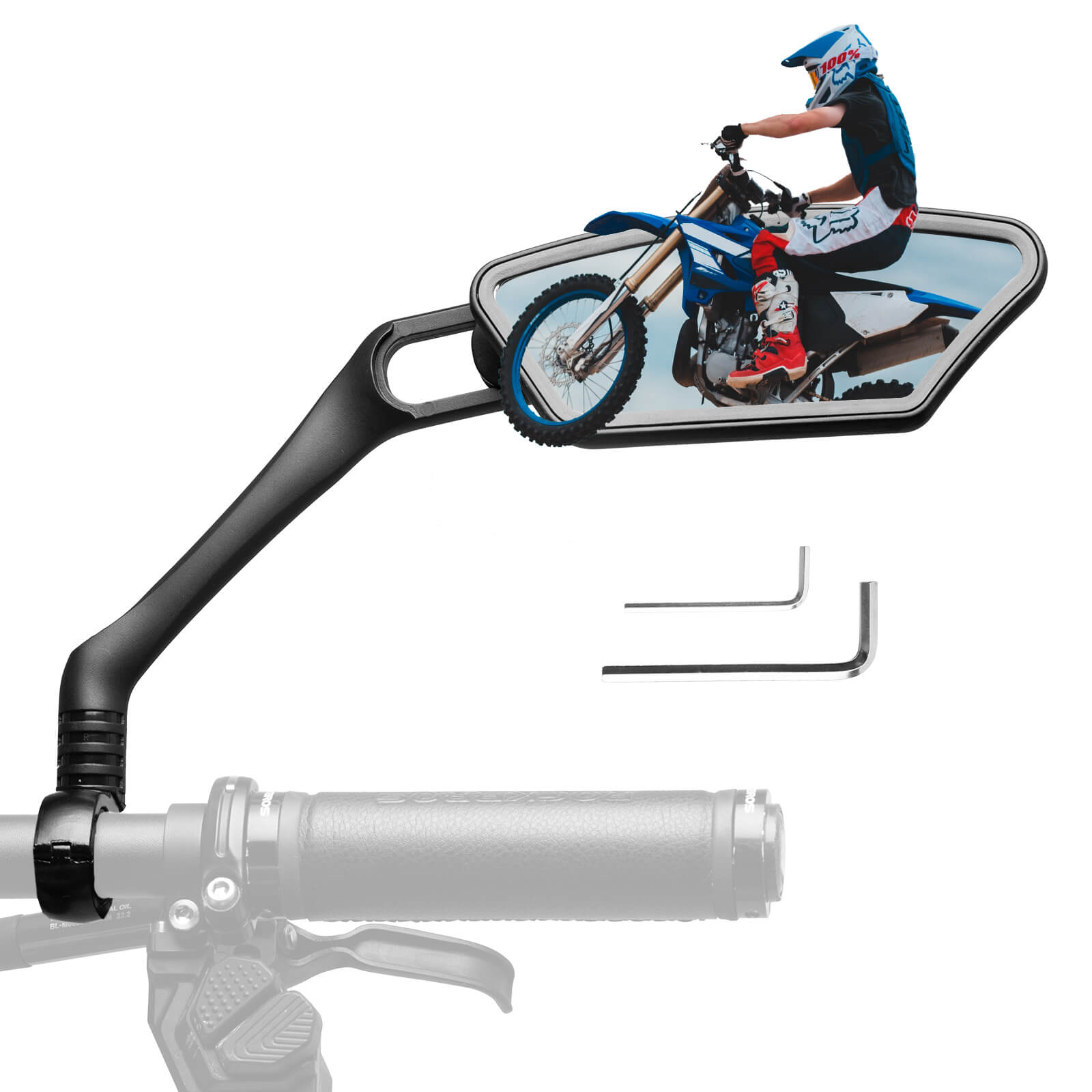 ROCKBROS adjustable bike handlebar rear view mirror with wide-angle HD lens and stable mount for safe rides
#Style_Right