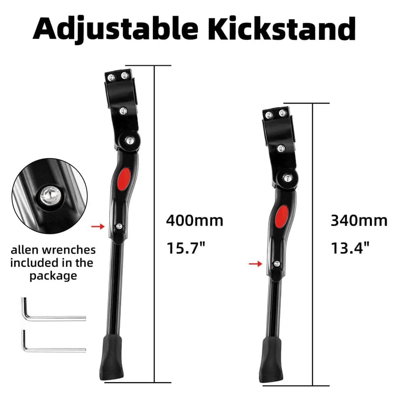 ROCKBROS Thickened Carbon Steel Non-Slip Bike Kickstand with Rubber Pad for Secure Parking