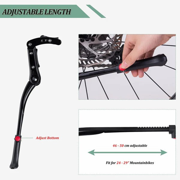 ROCKBROS adjustable bike kickstand for 24-29 inch bicycles, sturdy and rust-resistant