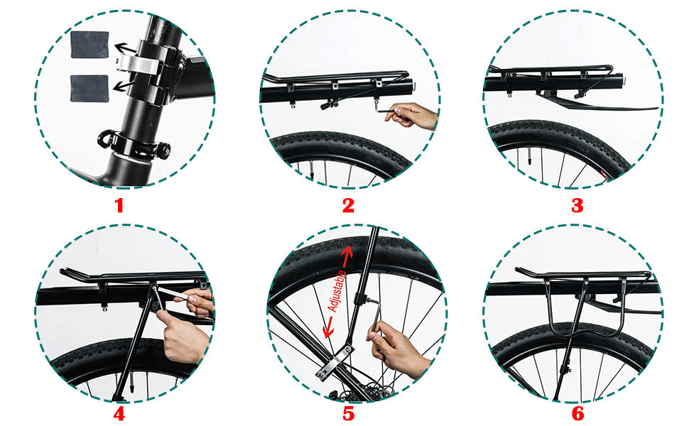 Adjustable rear bike rack with quick release and fender by ROCKBROS