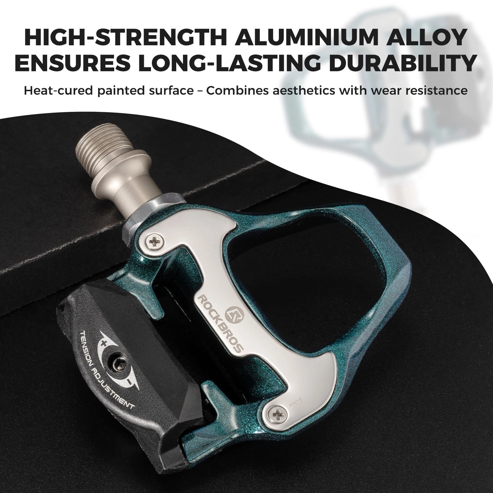 ROCKBROS Aluminum Alloy SPD Road Bike Pedals with Wide Platform, Sealed Bearings and Included Cleats for Road Cycling