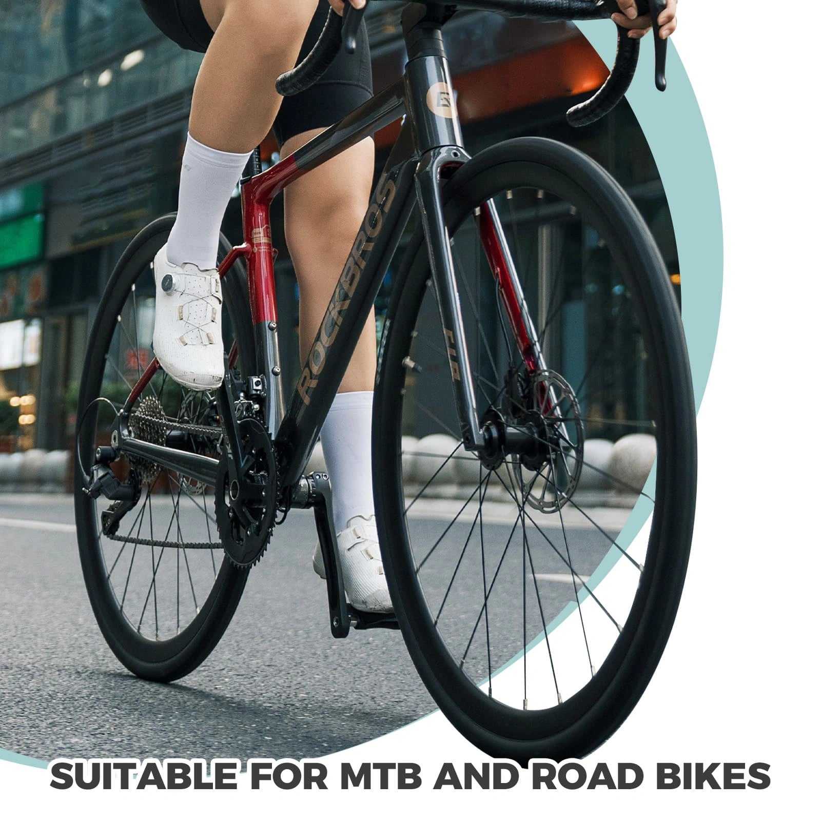 ROCKBROS Aluminum Alloy SPD Road Bike Pedals with Wide Platform, Sealed Bearings and Included Cleats for Road Cycling