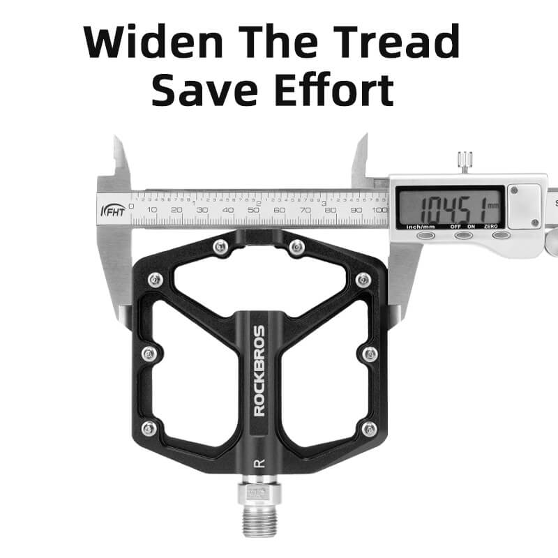 ROCKBROS Aluminum Bearing Bike Pedals with wide platform, lightweight design, and sealed bearings for smooth, stable cycling
