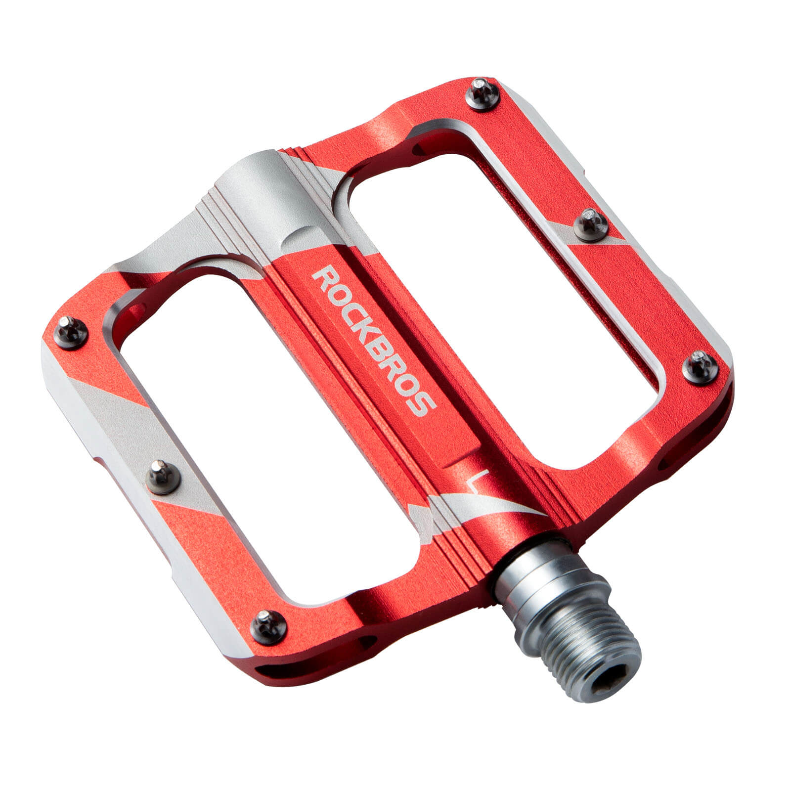 ROCKBROS aluminum alloy bike pedals with sealed bearings for smooth and durable pedaling
#Color_Red