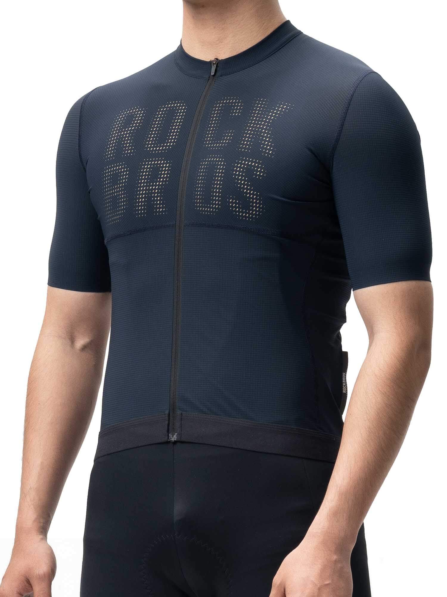 ROCKBROS Amber men’s short-sleeve breathable cycling jersey with rear pockets
#Color_Dark blue