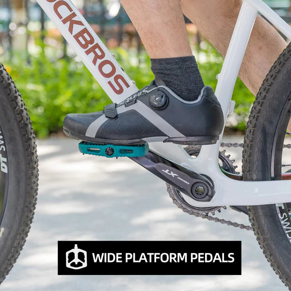 ROCKBROS Anti-Slip Wide Nylon Comfort Bike Pedals with Cr-Mo Steel Spindle, Sealed DU Bearings, and 9/16 Inch Fit
#Color_Blue