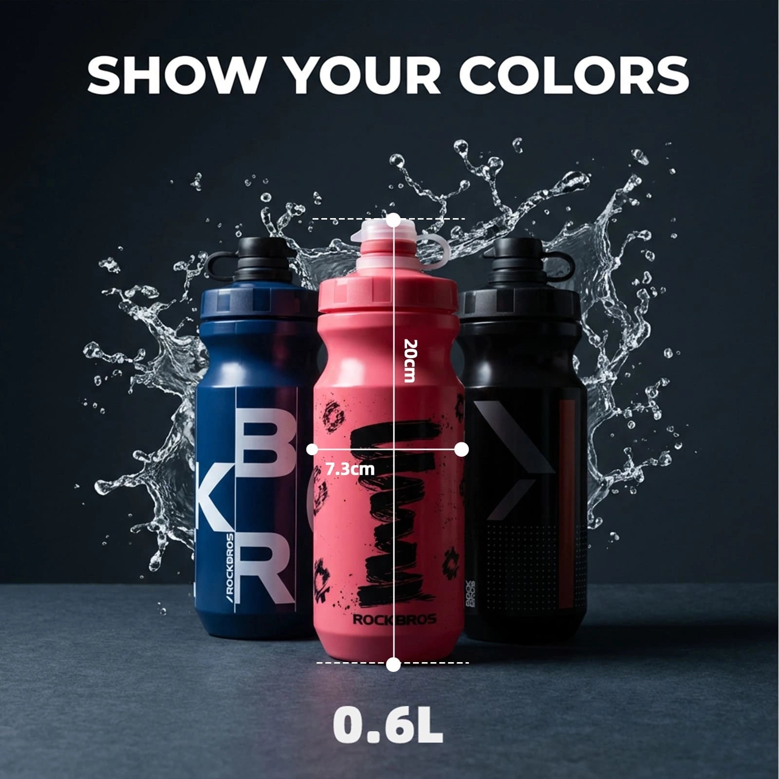 rockbros antibacterial cycling water bottle 600ml squeeze leak proof bpa free for cycling gym and outdoor use
