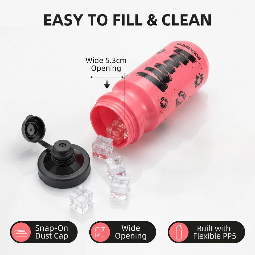 rockbros antibacterial cycling water bottle 600ml squeeze leak proof bpa free for cycling gym and outdoor use