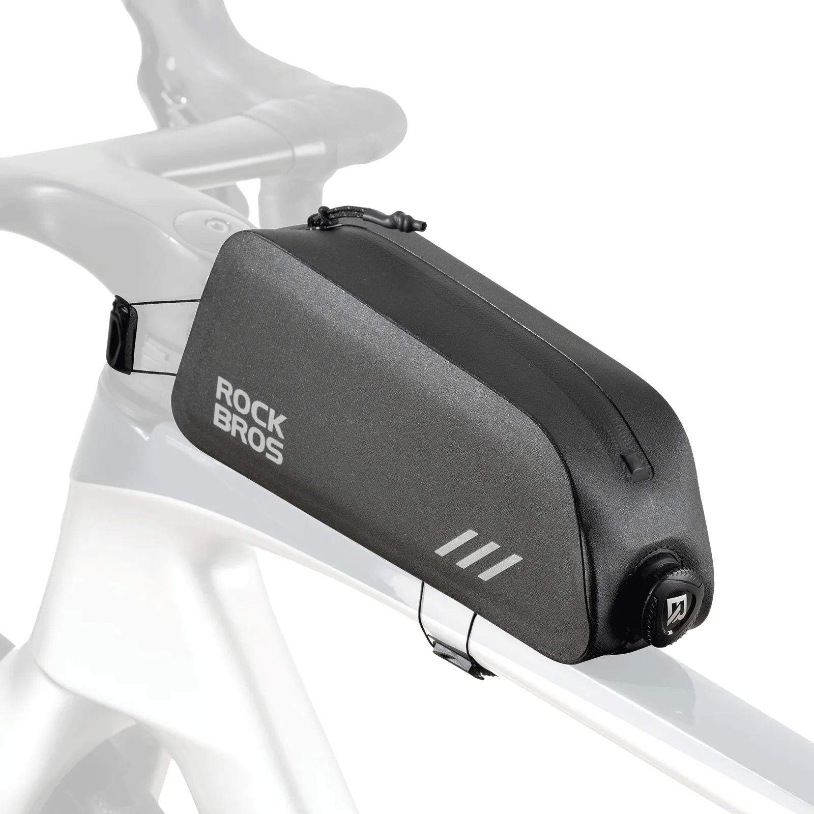 ROCKBROS AS-172 waterproof bike top tube bag with 0.9L storage for road, mountain, and gravel bikes
#Color_Black