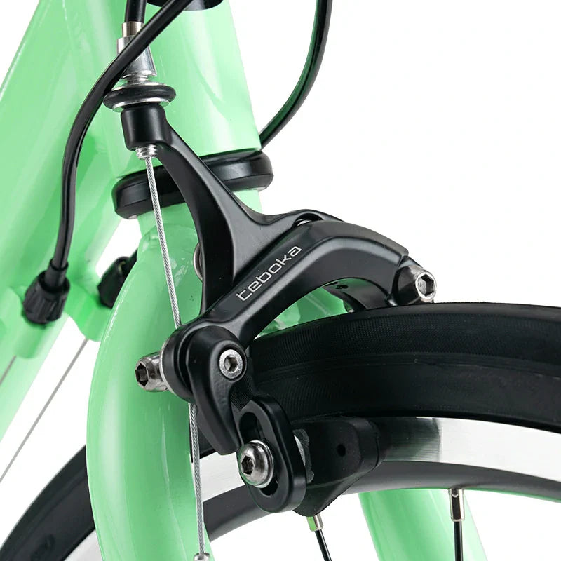ROCKBROS beginner road bike with aluminum frame and 700C wheels
#Color_Light Green