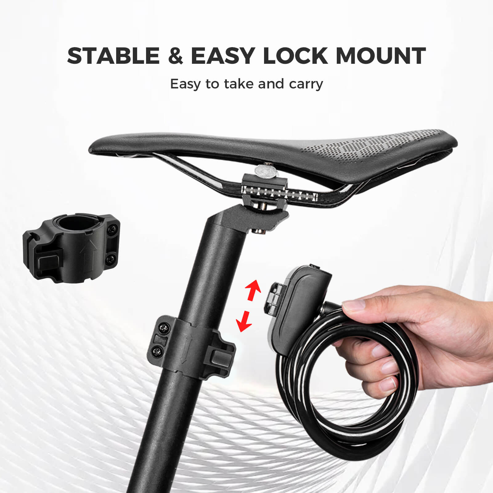 ROCKBROS Bicycle Cable Lock with keys for bike security