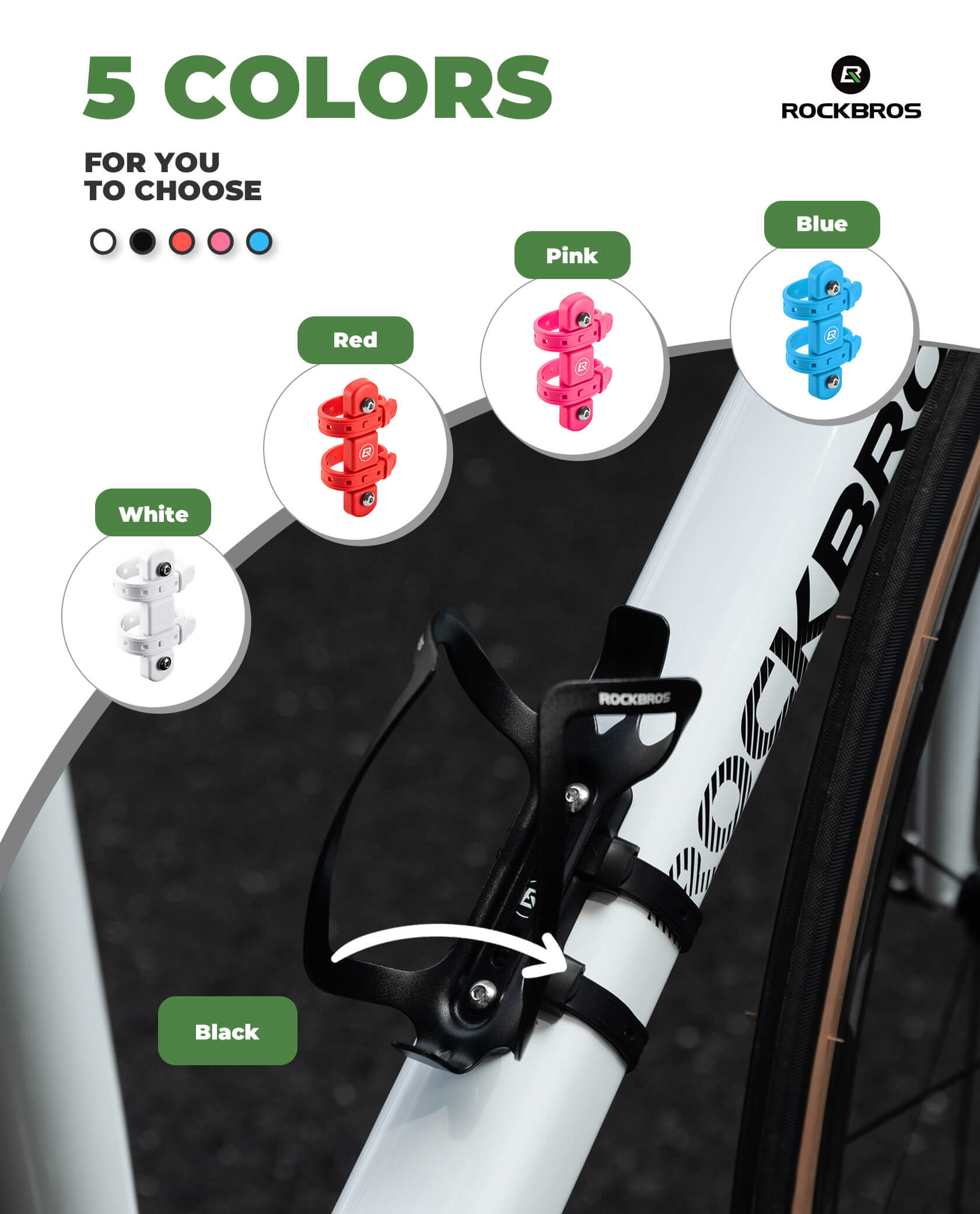 bike bottle cage mount adapter for bicycle frame installation, adjustable holder bracket – ROCKBROS
