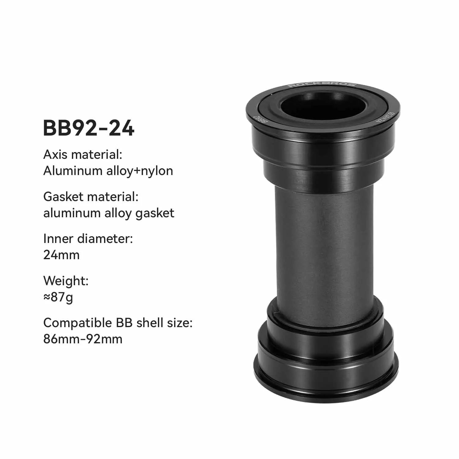 ROCKBROS bike bottom bracket with dual bearing design for smoother pedaling performance
#Style_BB92-24