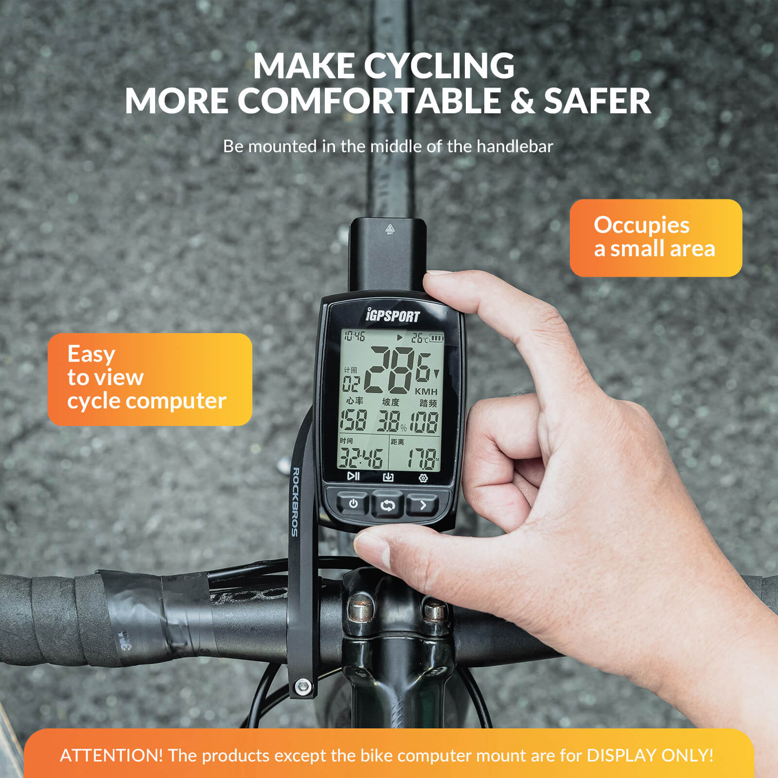 ROCKBROS Garmin bike mount provides centered viewing angle for safer rides