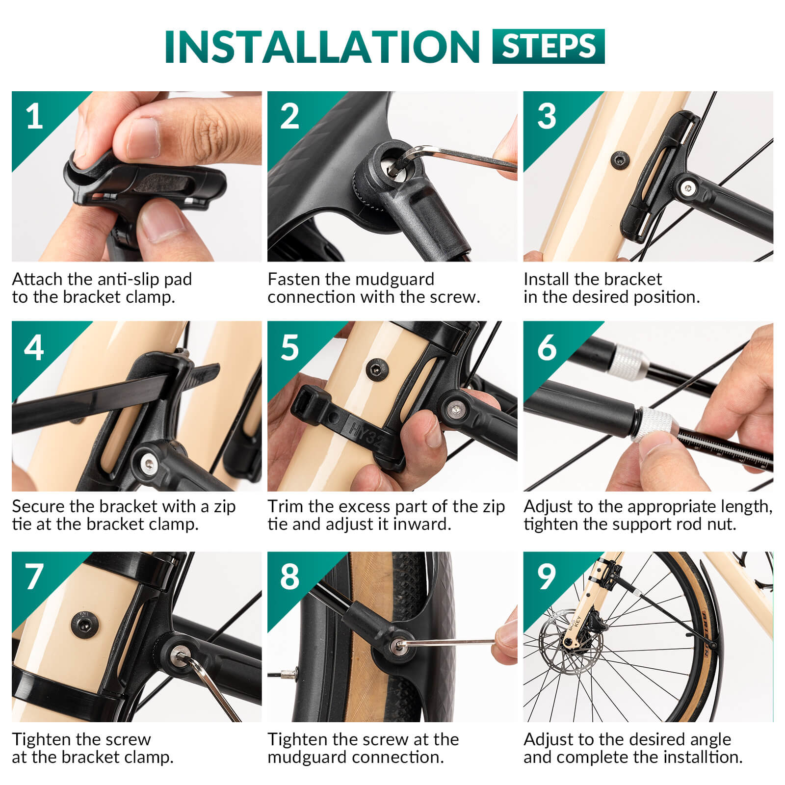ROCKBROS 700C bike fenders with quick release and adjustable design
