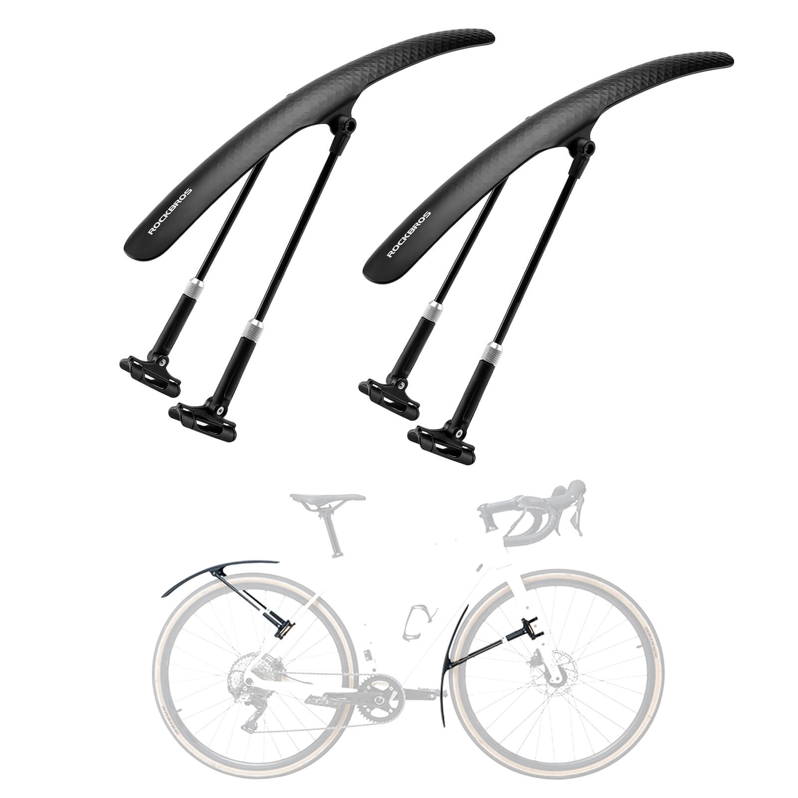 ROCKBROS 700C bike fenders with quick release and adjustable design
#style_2 PCS