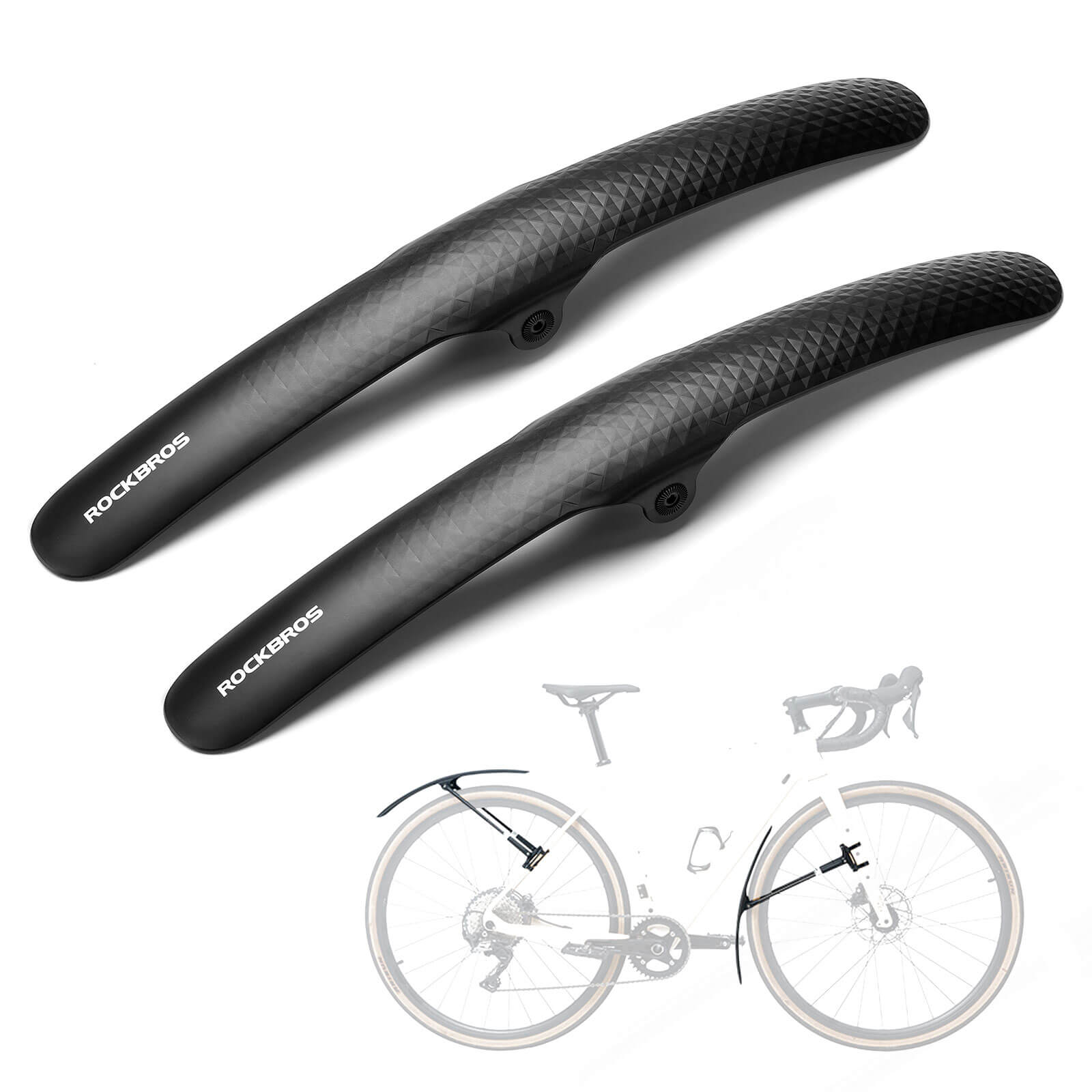 ROCKBROS 700C bike fenders with quick release and adjustable design
#style_2 PCS