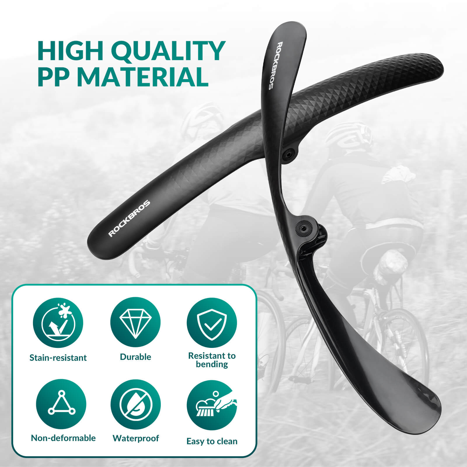 ROCKBROS 700C bike fenders with quick release and adjustable design