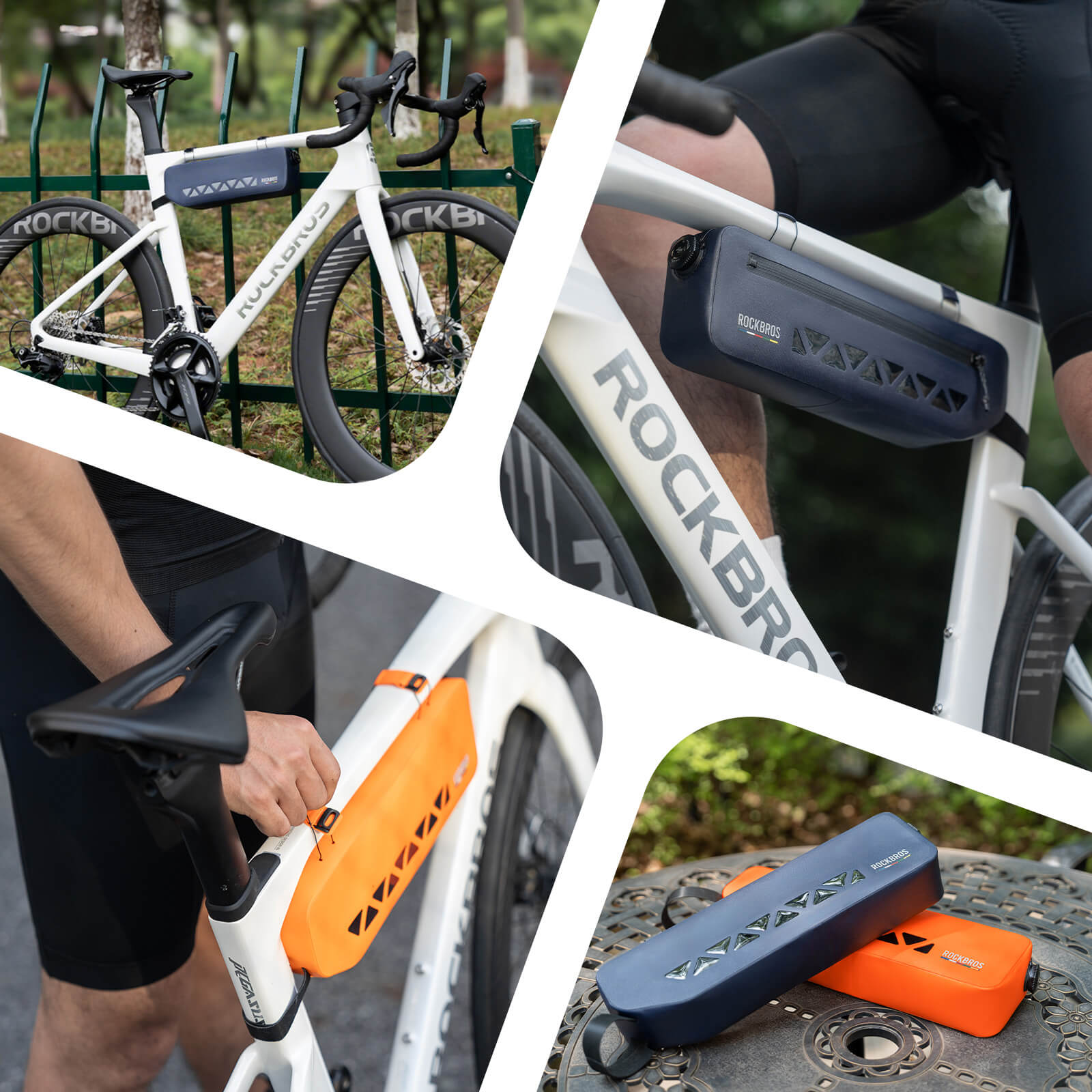ROCKBROS Bike Frame Bag 100% Waterproof 1.7L Bicycle Storage Bag