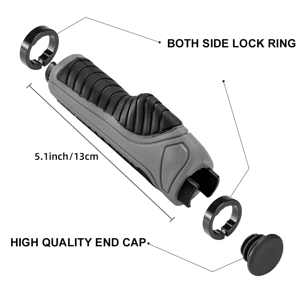 ROCKBROS bike handle grips with ergonomic design and lock-on clamps for MTB
#Color_Gray