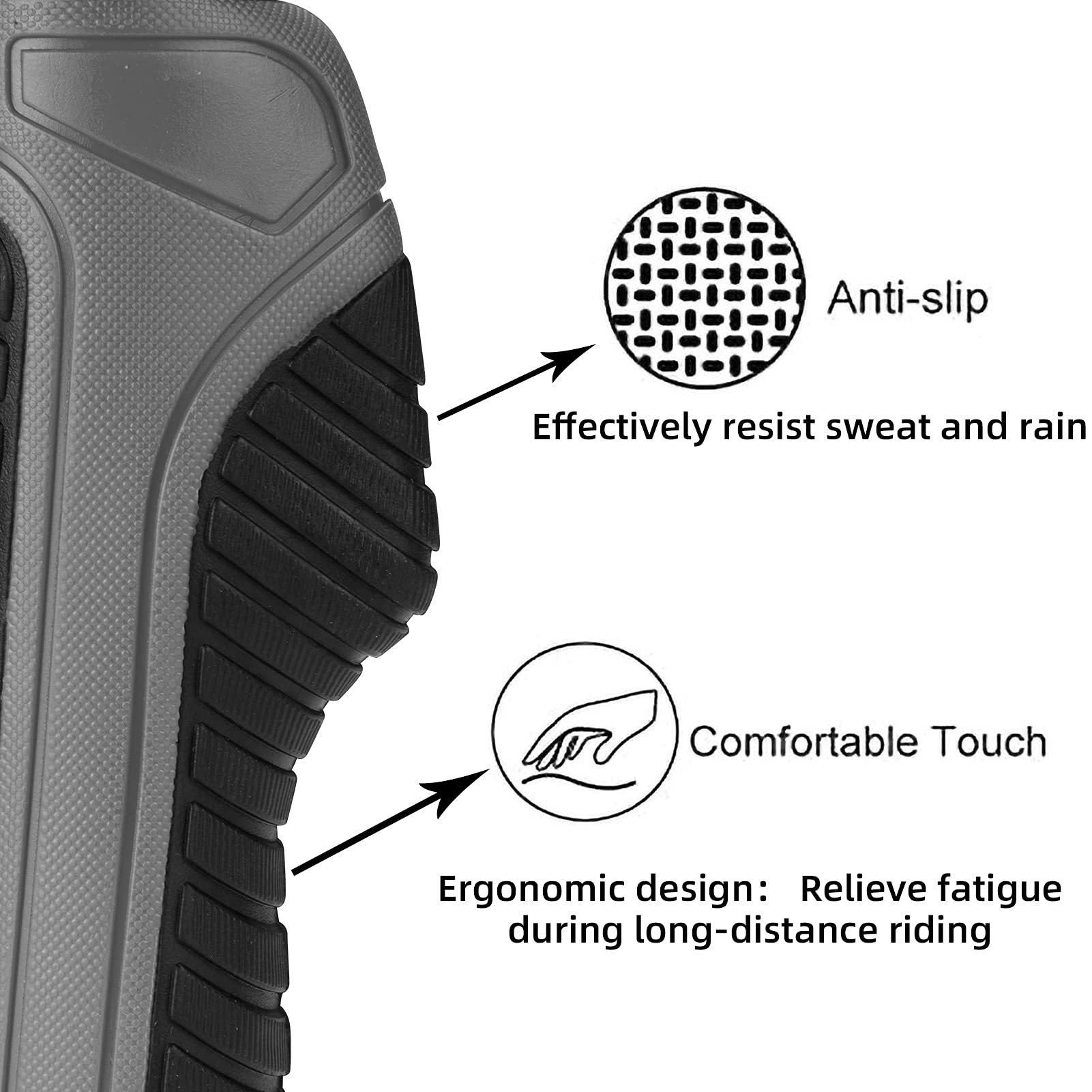 ROCKBROS bike handle grips with ergonomic design and lock-on clamps for MTB