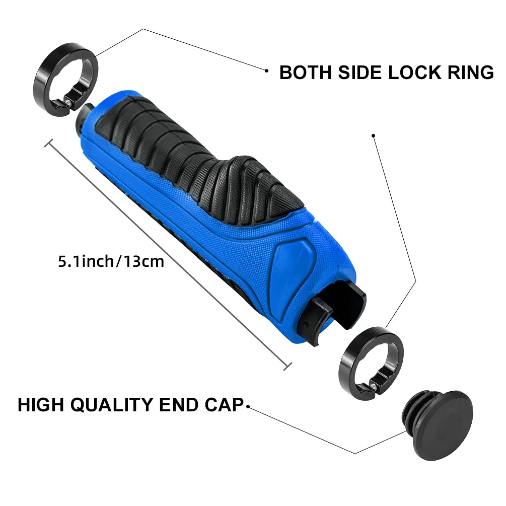 ROCKBROS bike handle grips with ergonomic design and lock-on clamps for MTB
#Color_Blue