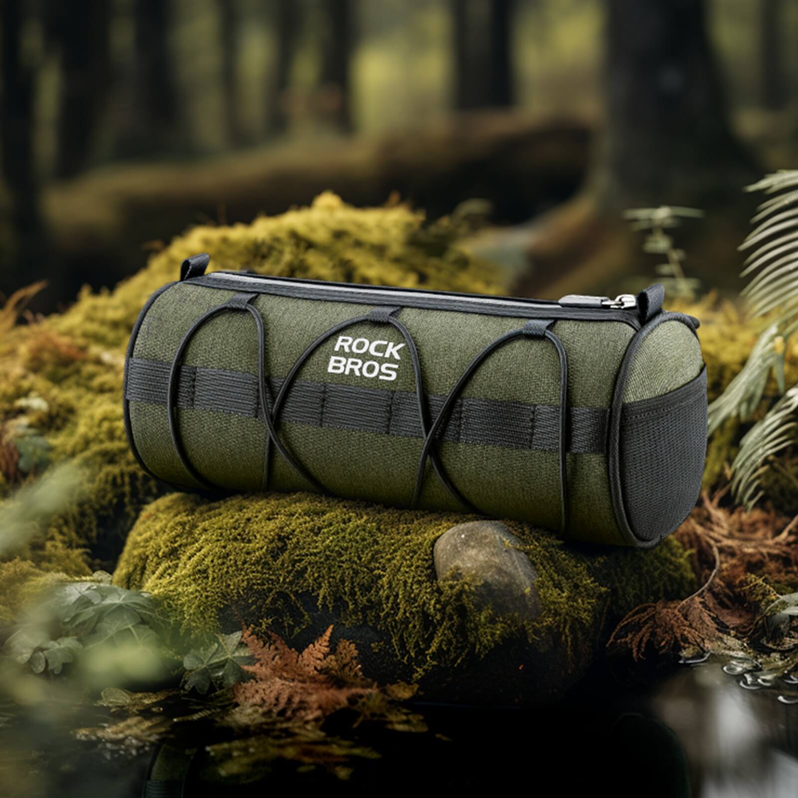 ROCKBROS bike handlebar bag showing compact 2L design for commuting, short trips, and gravel cycling.