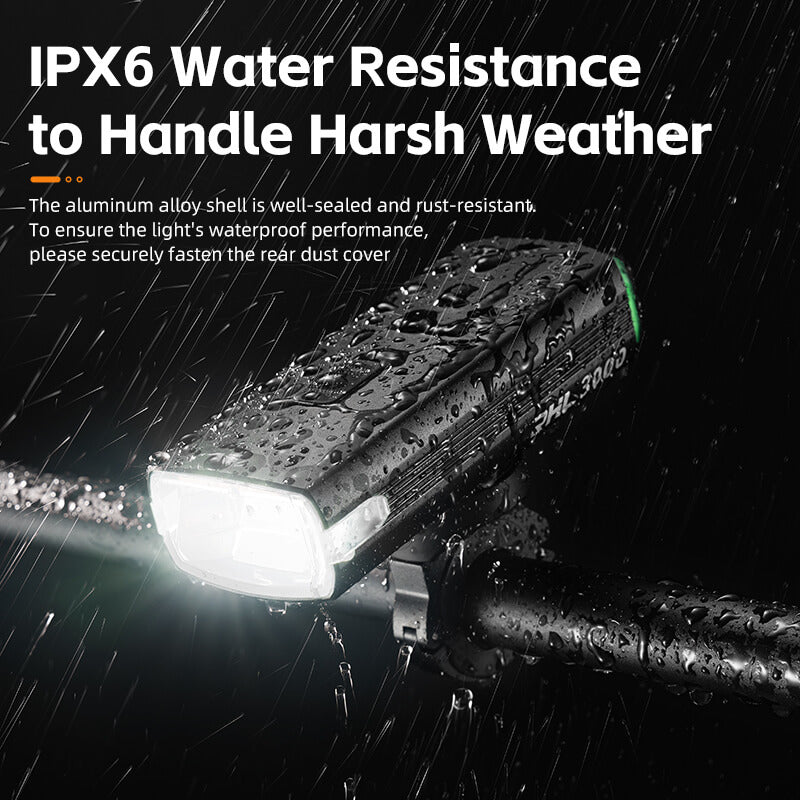 IPX6 waterproof aluminum bicycle headlight for all-weather cycling