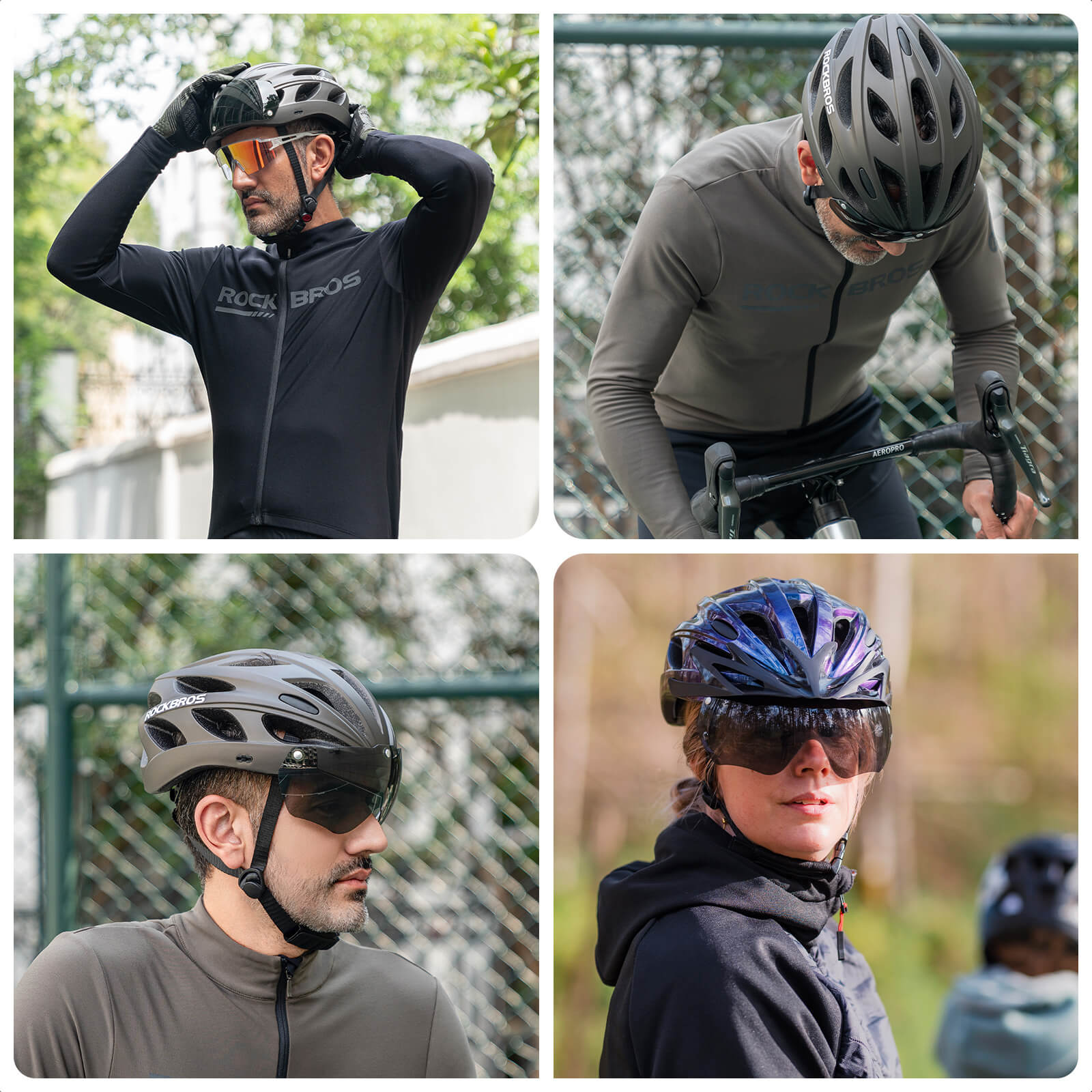 ROCKBROS bike helmet with adjustable sizes for men and women