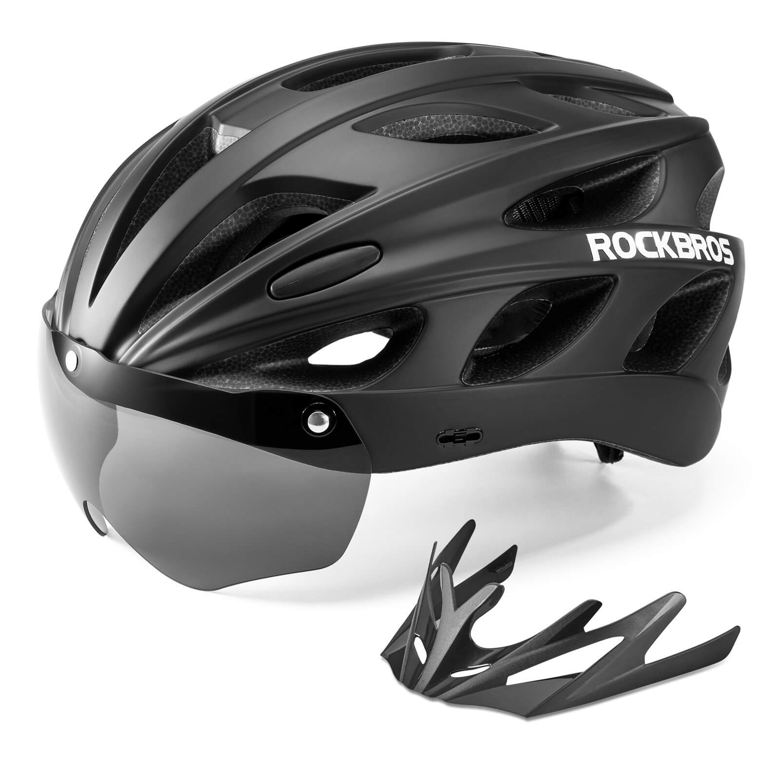 ROCKBROS bike helmet with adjustable sizes for men and women
#Color_Black