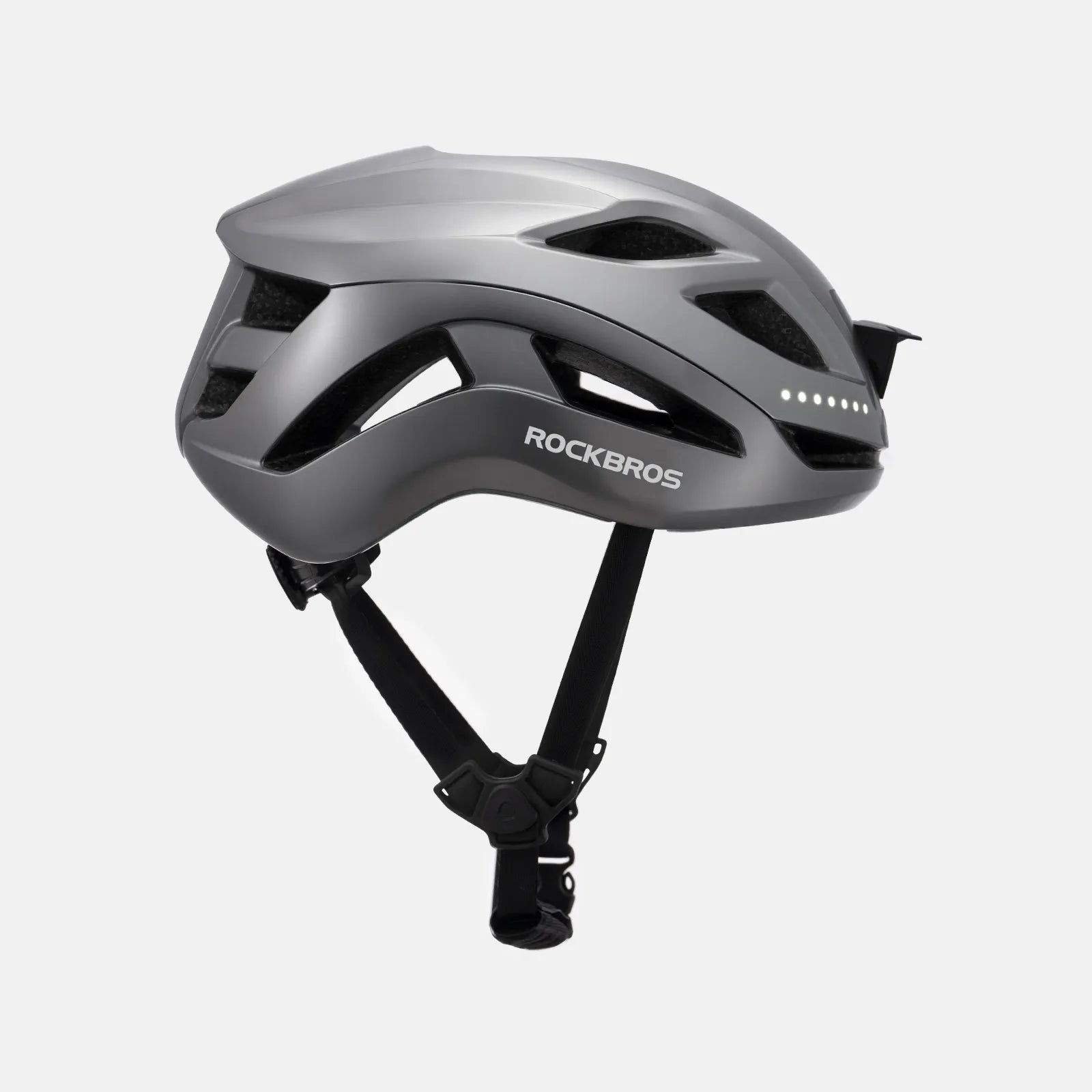 ROCKBROS bike helmet with LED front and rear lights for night cycling safety
#Color_Titanium