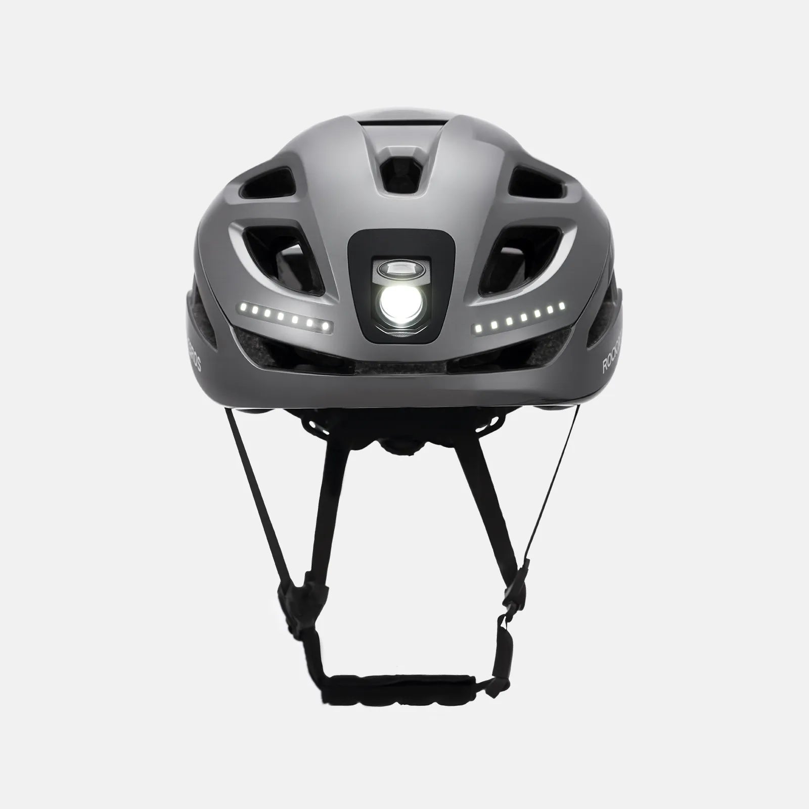 ROCKBROS bike helmet with LED front and rear lights for night cycling safety
#Color_Titanium