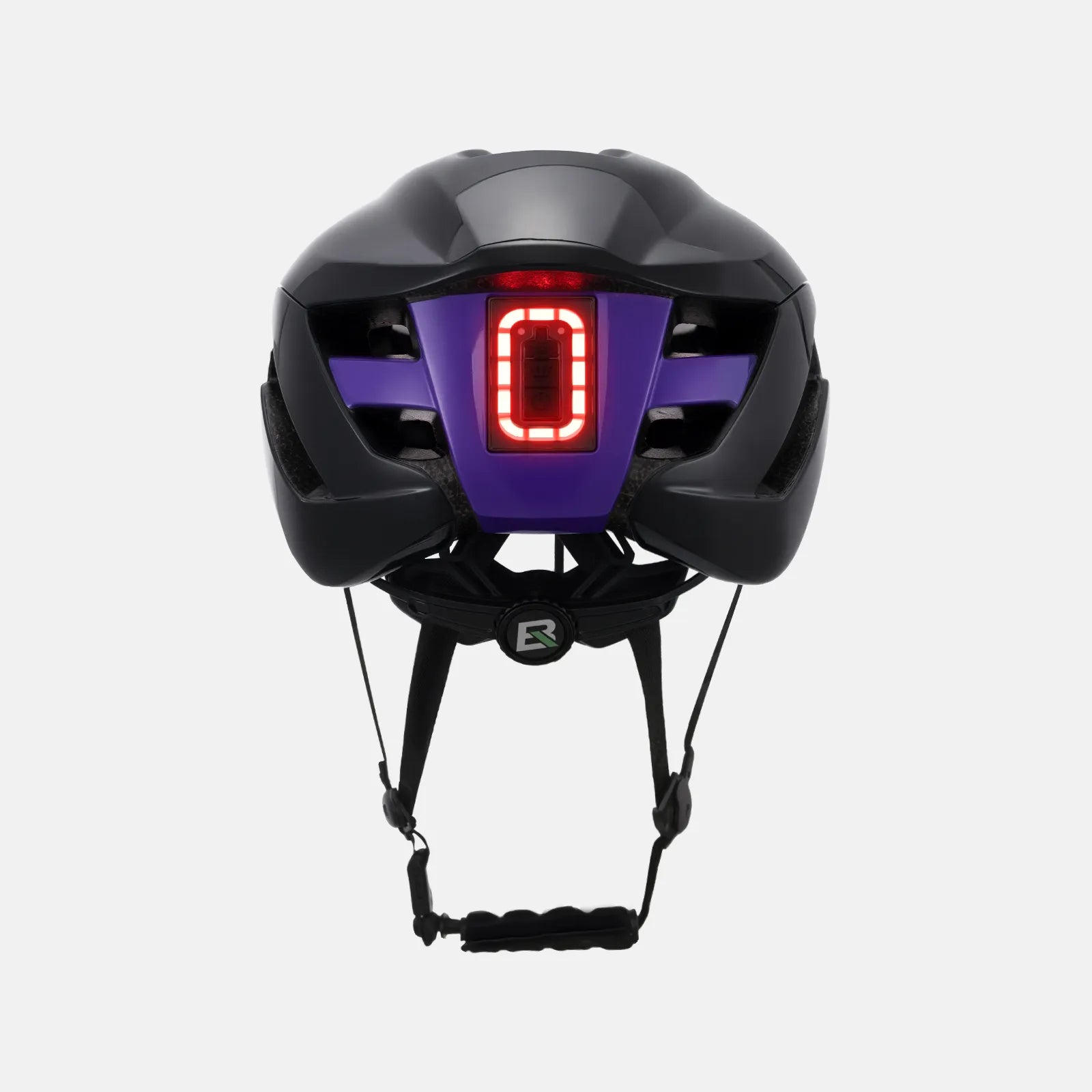 ROCKBROS bike helmet with LED front and rear lights for night cycling safety
#Color_Black Purple