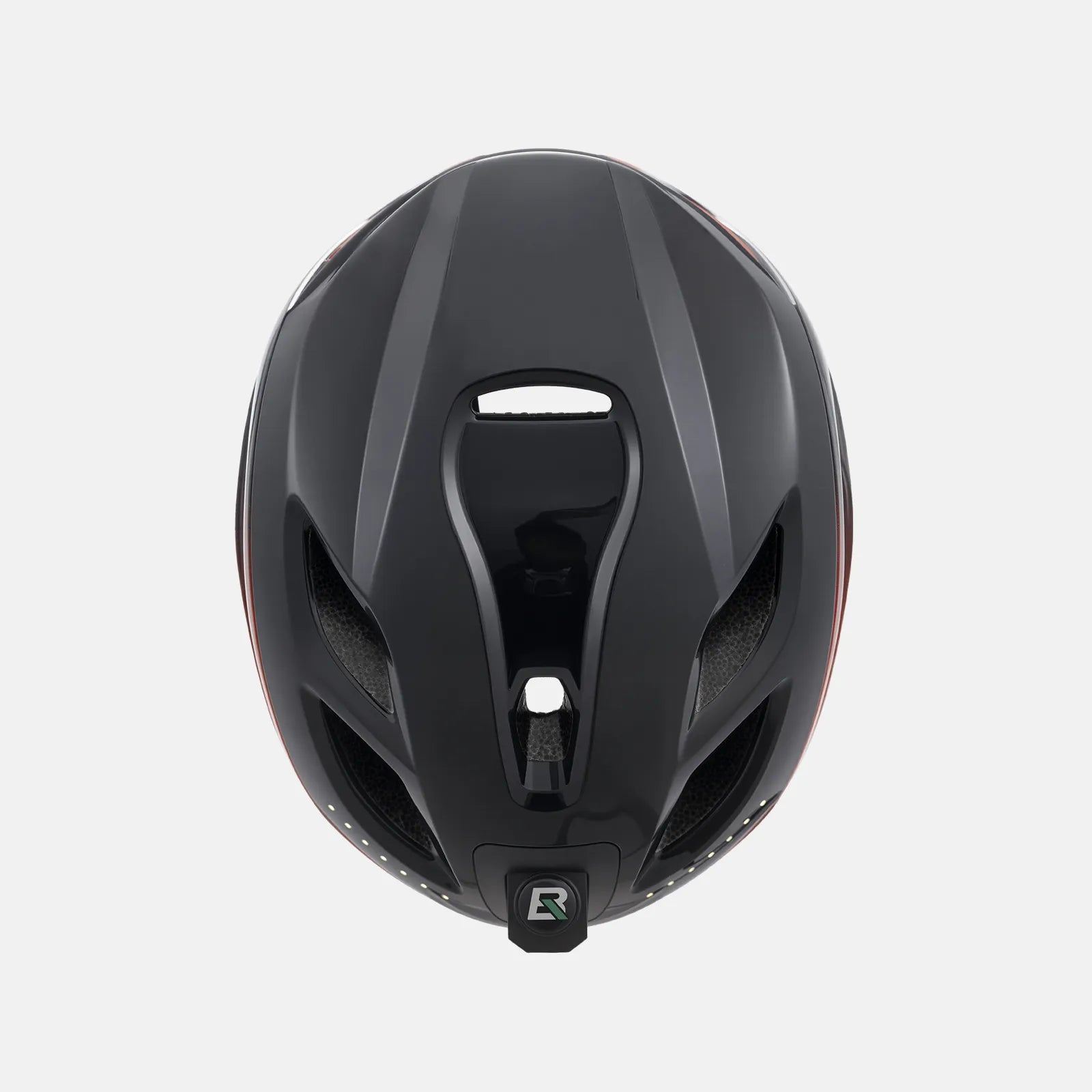 ROCKBROS bike helmet with LED front and rear lights for night cycling safety
#Color_Black Red