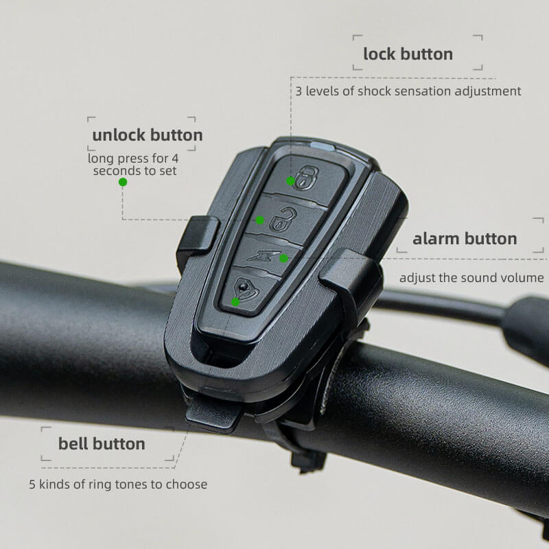 ROCKBROS wireless bike horn with anti-theft alarm for secure cycling
