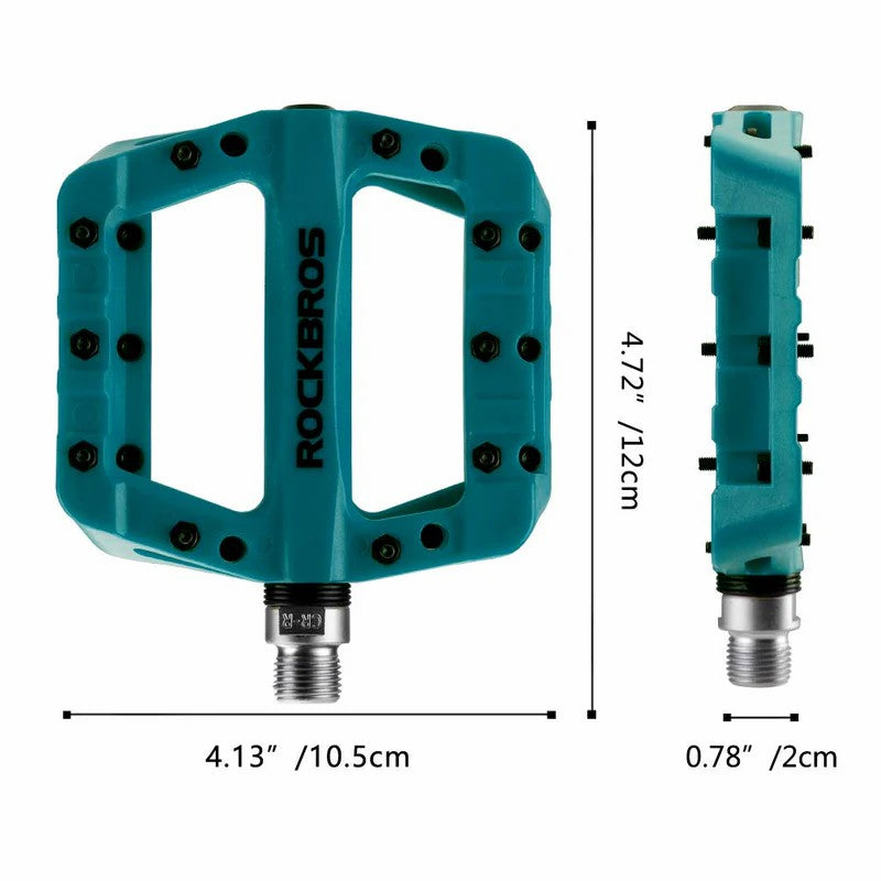 ROCKBROS 9/16" nylon bike pedals with high-speed bearings for smooth cycling performance
#Color_Blue