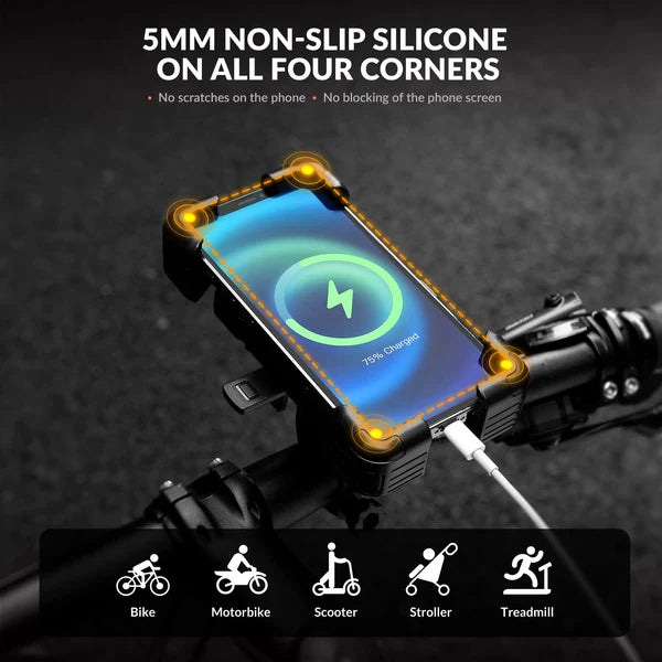ROCKBROS Bike Phone Holder Mount Clamp – 360° Rotatable Motorcycle Phone Mount