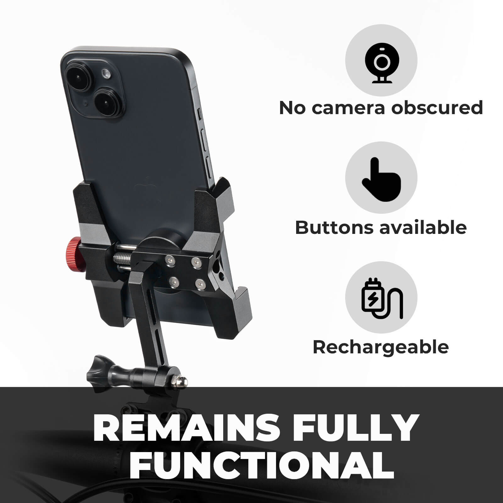 ROCKBROS aluminum bike phone holders collection, clamp, headset cap, and stem mounts for secure cycling