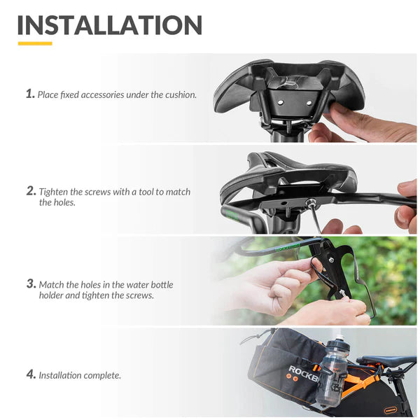 ROCKBROS bike saddle bag stabilizer seatpost mount for reducing sway on large saddle bags