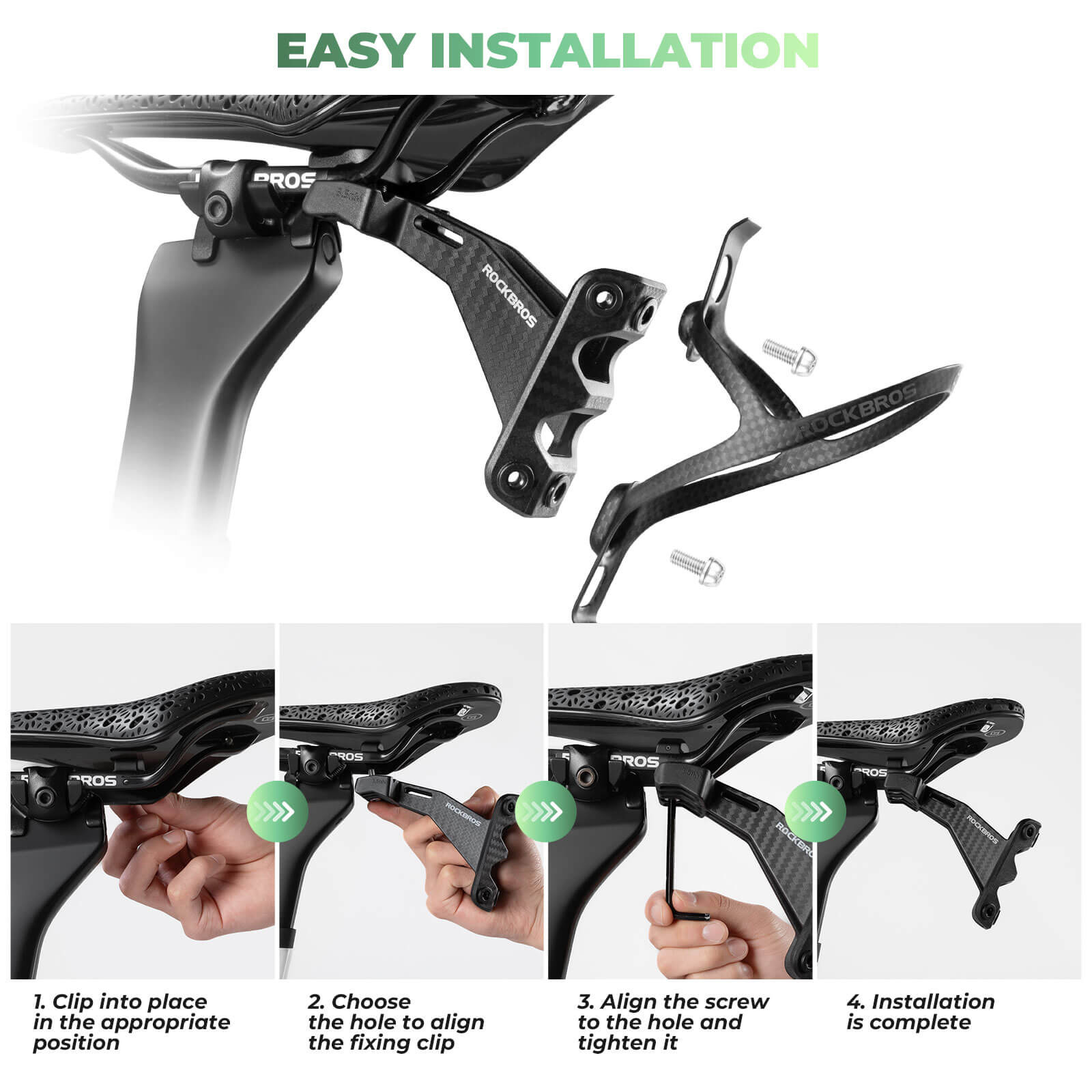 ROCKBROS bike saddle bottle holder mount rear hydration bracket for road MTB and commuter bikes