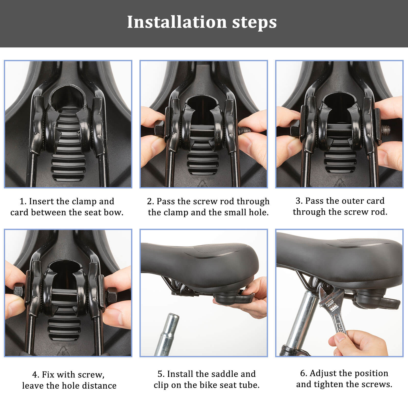 ROCKBROS bike saddle with shock-absorbing system for maximum comfort on rough terrain.