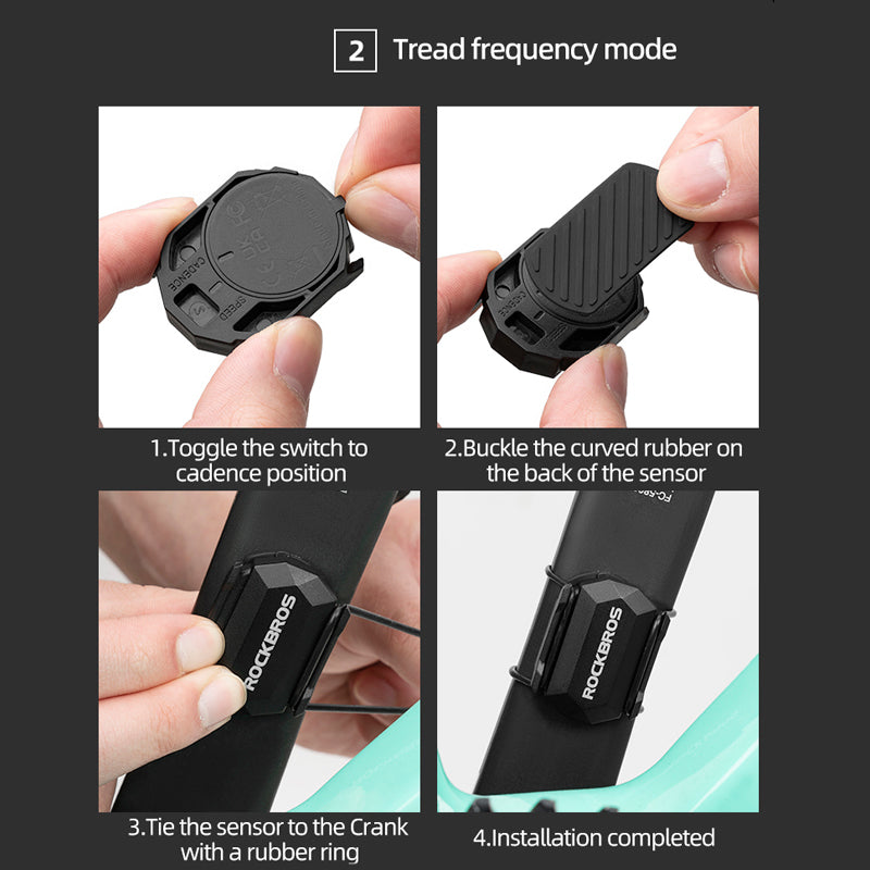 ROCKBROS 2-in-1 speed and cadence sensor with Bluetooth and ANT+ compatibility