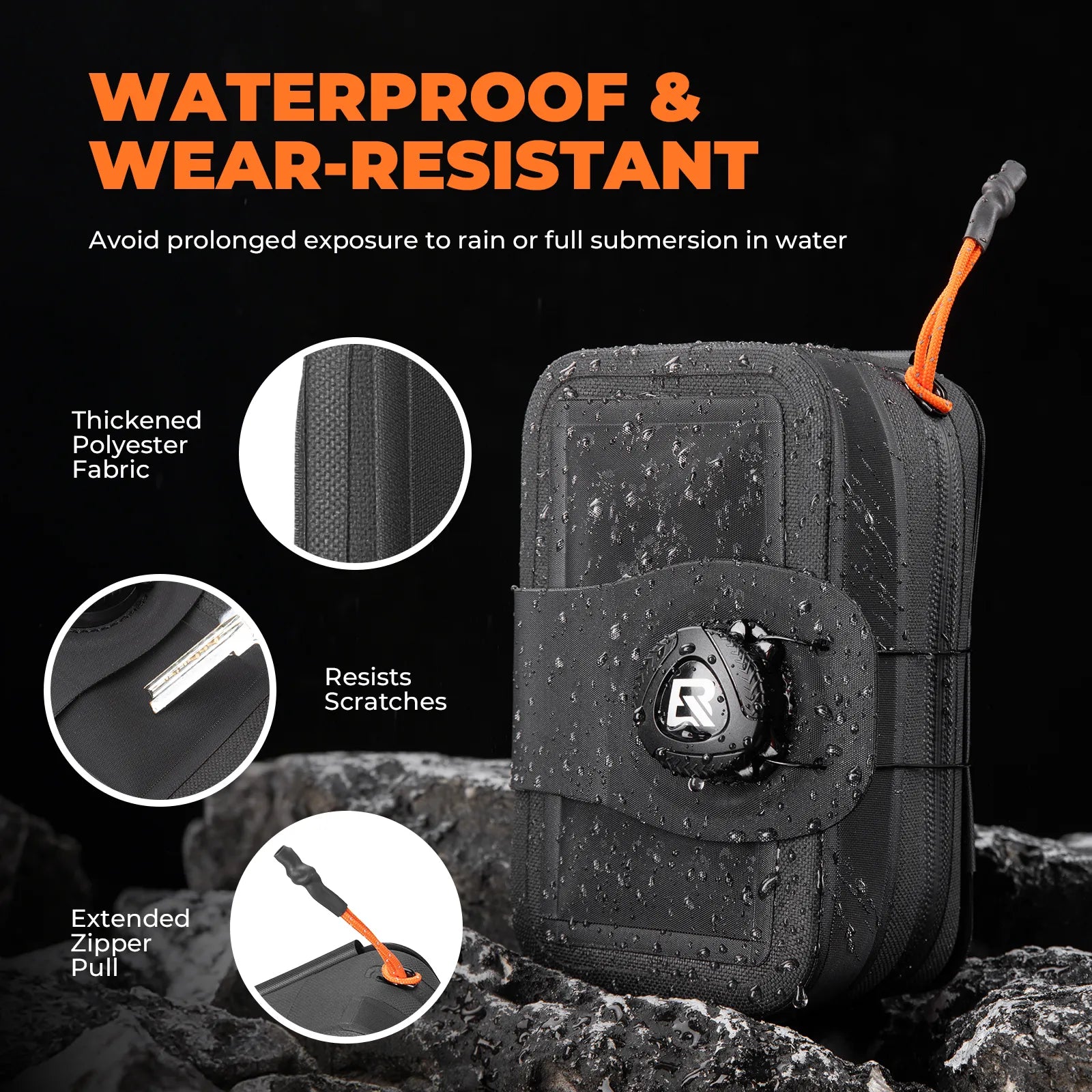 ROCKBROS waterproof bike tail bag with quick release and bottle holder