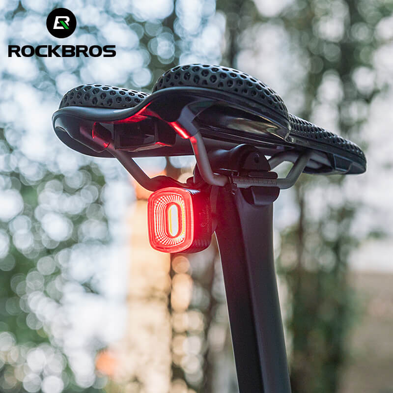 ROCKBROS Smart Bike Tail Light with Brake Sensor – LED Rear Light for Night Cycling
