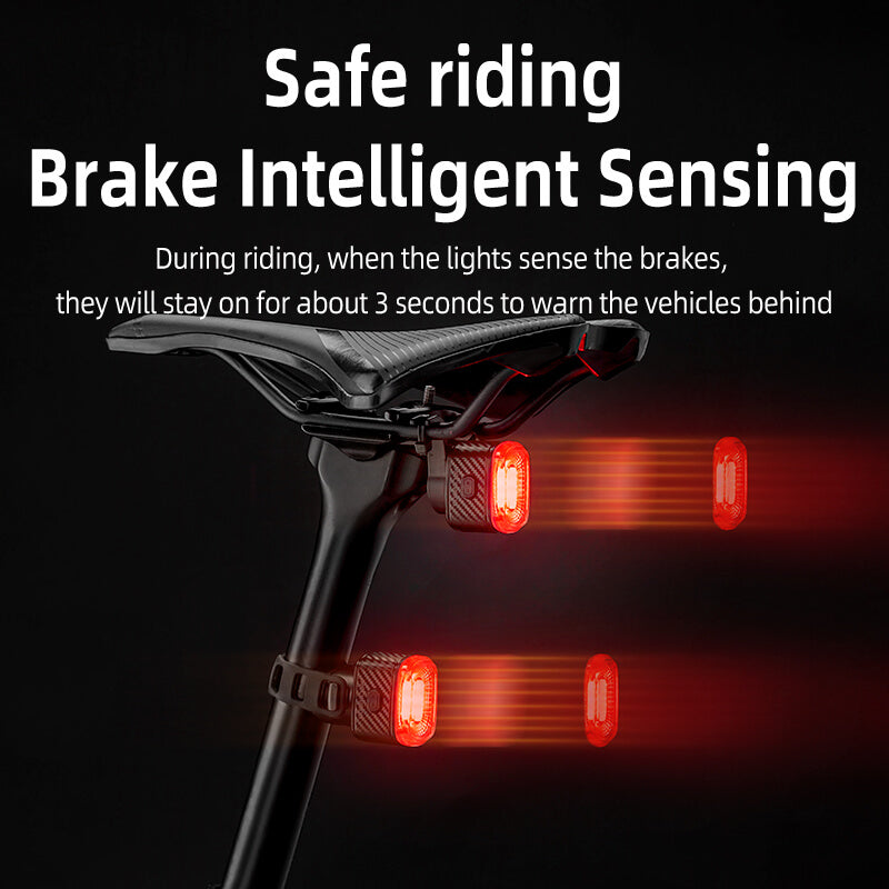 ROCKBROS Smart Bike Tail Light with Brake Sensor – LED Rear Light for Night Cycling