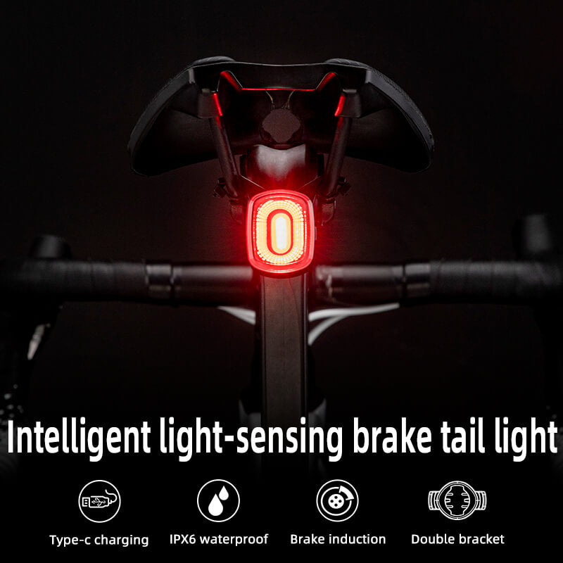 ROCKBROS Smart Bike Tail Light with Brake Sensor – LED Rear Light for Night Cycling