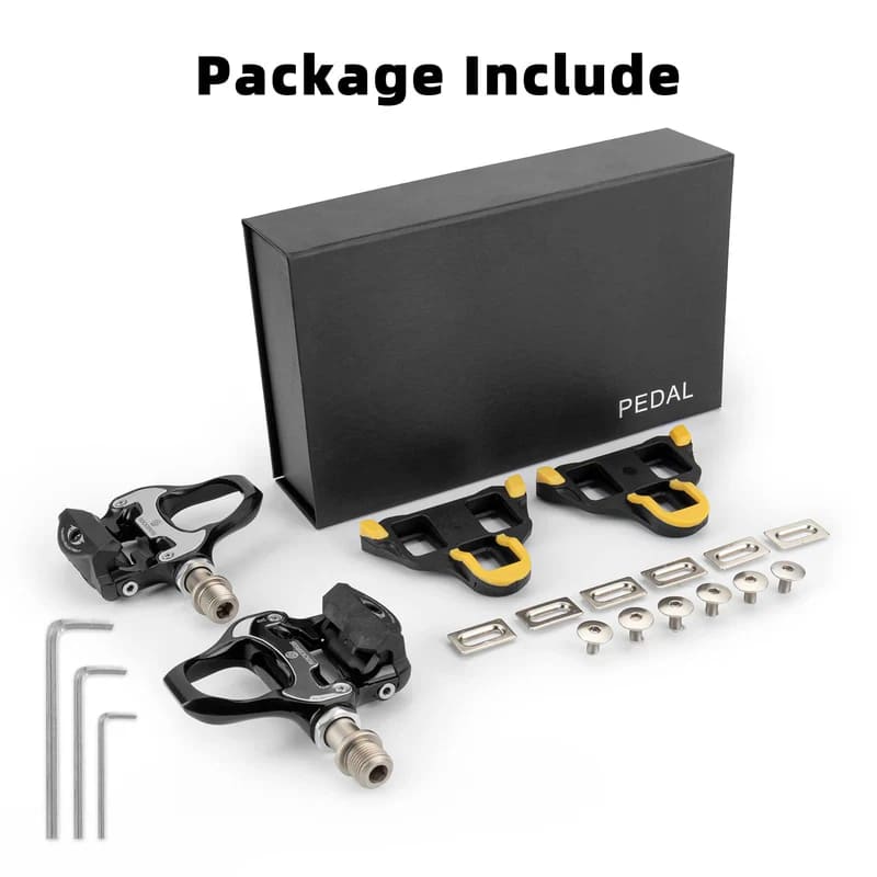 ROCKBROS Road Bike Clipless Pedals Complete Package with Cleats, Hardware,and Installation Tools