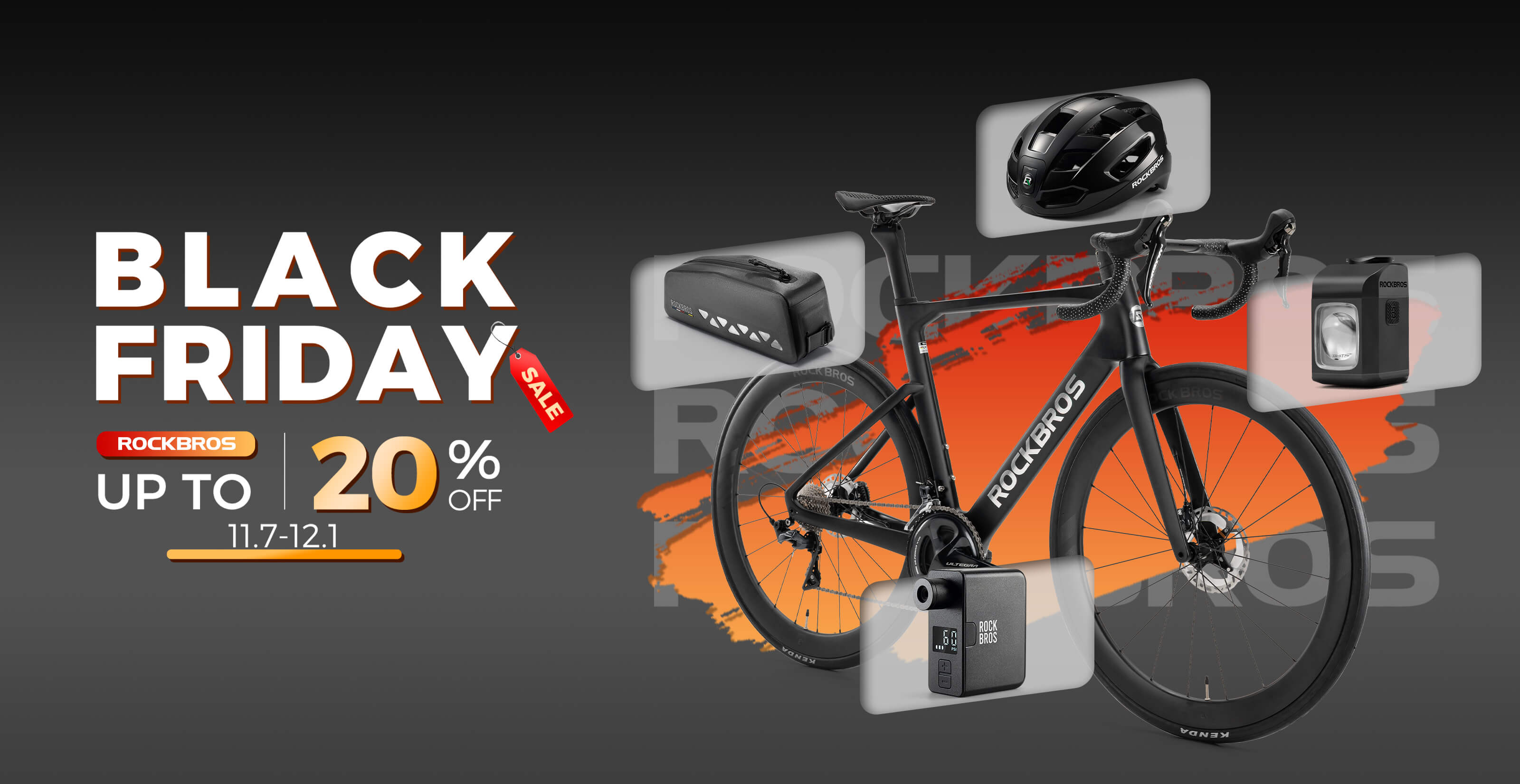 ROCKBROS Black Friday Deals banner showcasing cycling gear discounts