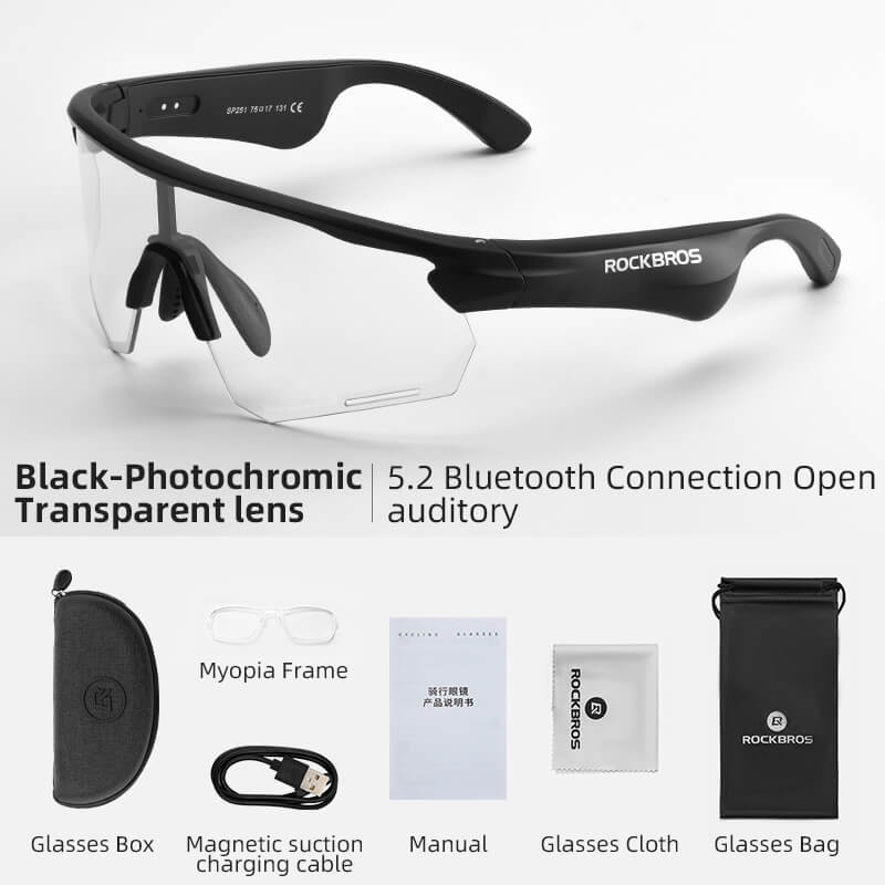 ROCKBROS Bluetooth Cycling Sunglasses – Polarized Smart Glasses with Hands-Free Calls
#Color_Photochromic