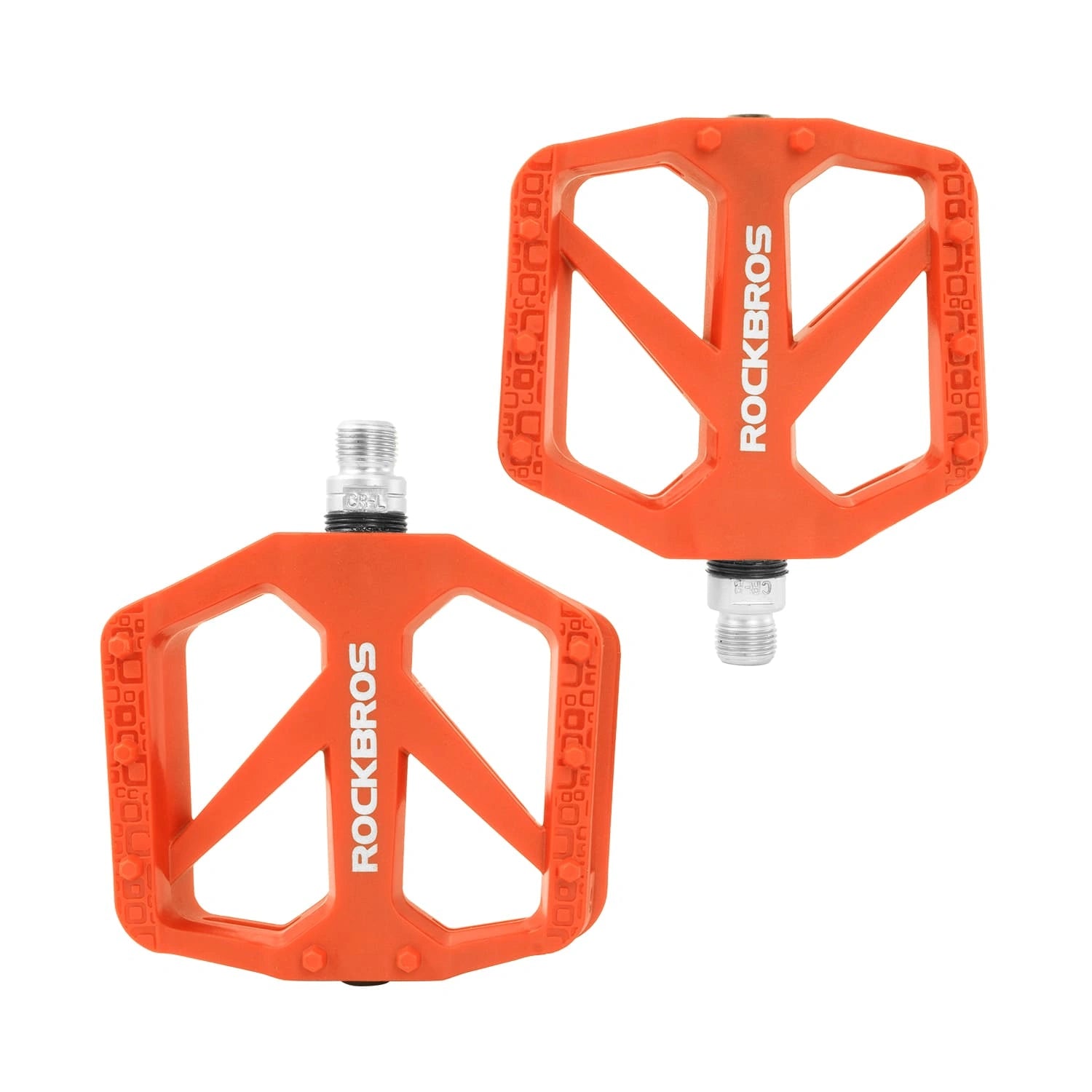 Wide Platform Nylon Bike Pedals ROCKBROS, Orange